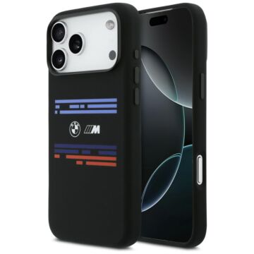 BMW M Silicon Horizontal Line MS czarny - etui iPhone 17 Pro Max
