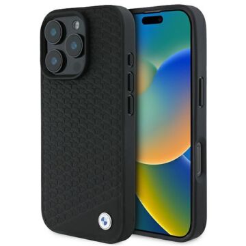 BMW Sign Leather Diamond MS czarny - etui iPhone 16 Pro Max