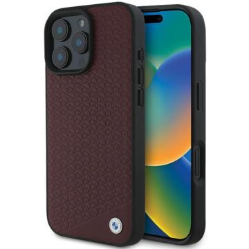 BMW Sign Leather Diamond MS czerwony - etui iPhone 16 Pro Max