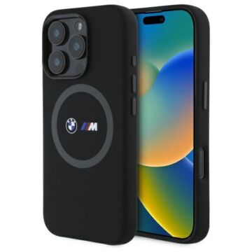 BMW M Silicone Printed Ring MS czarny - etui iPhone 16 Pro Max