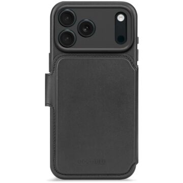 DECODED Leather Detachable Wallet MagSafe czarny - etui iPhone 17 Pro