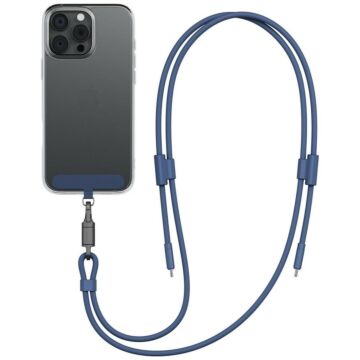 ENERGEA Lasso Lanyard USB-C - USB-C 1.5m 240W niebieski - smycz na telefon