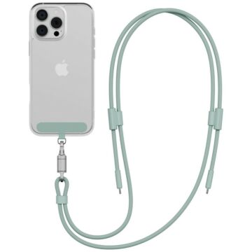 ENERGEA Lasso Lanyard USB-C - USB-C 1.5m 240W zielony - smycz na telefon
