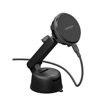 ENERGEA Magarctic Drive 25W Qi2 do kratki/na kokpit/do szyby z ładowarką samochodową 45W szary - Uchwyt samochodowy