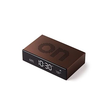 Lexon Flip Premium brązowy - budzik