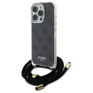 Guess Crossbody Cord 4G Print czarny - etui iPhone 16 Pro