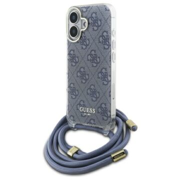 Guess Crossbody Cord 4G Print niebieski - etui iPhone 16