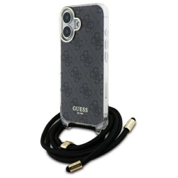 Guess Crossbody Cord 4G Print czarny - etui iPhone 16