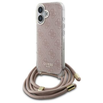 Guess Crossbody Cord 4G Print różowy - etui iPhone 16