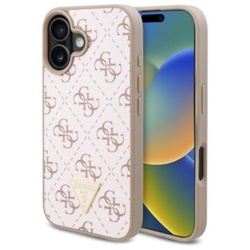 Guess New 4G Triangle biały - etui iPhone 16 Plus