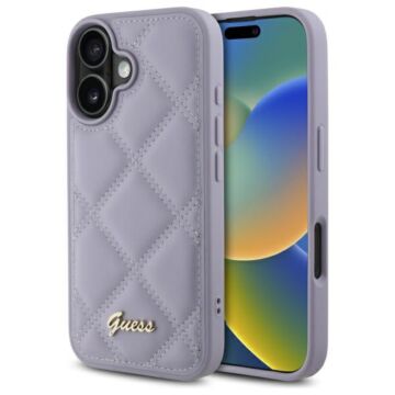 Guess Quiled Metal Logo jasnofioletowy - etui iPhone 16