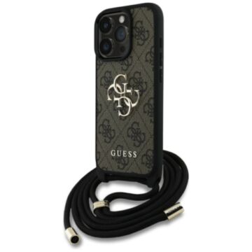Guess 4G Big Logo Cord Stap Crossbody brązowy - etui iPhone 16 Pro Max