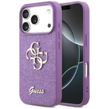 Guess Fixed Glitter Big 4G liliowy - etui iPhone 17 Pro