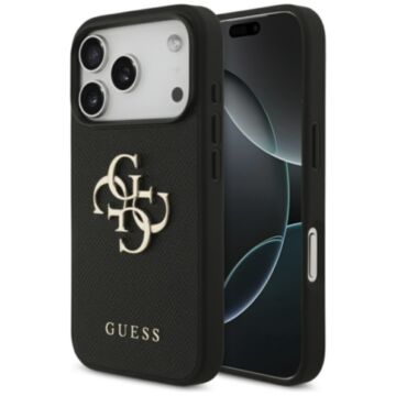 Guess Grained Big 4G czarny - etui iPhone 17 Pro
