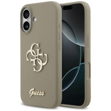 Guess Silicone Big 4G Script brązowy - etui iPhone 17