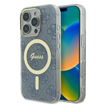Guess IML 4G MS niebieski - etui iPhone 16 Pro