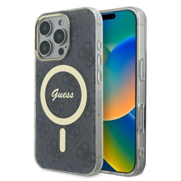 Guess IML 4G MS czarny - etui iPhone 16 Pro Max