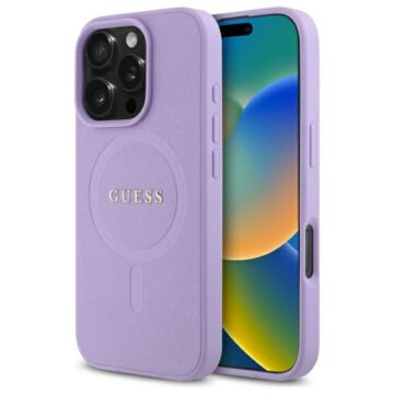 Guess Saffiano MS fioletowy - etui iPhone 16 Pro
