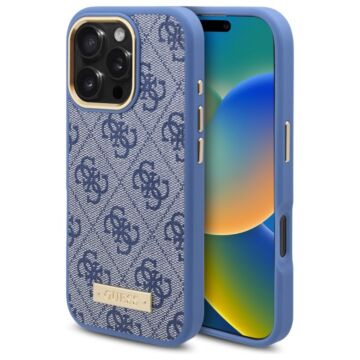 Guess 4G Logo Plate MS niebieski - etui iPhone 16 Pro