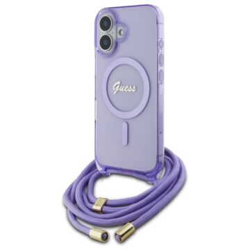 Guess Crossbody Cord Script MS fioletowy - etui iPhone 16