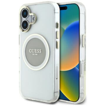 Guess IML Metal Colored Circle MS szary - etui iPhone 16
