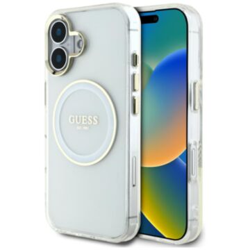 Guess IML Metal Colored Circle MS biały - etui iPhone 16