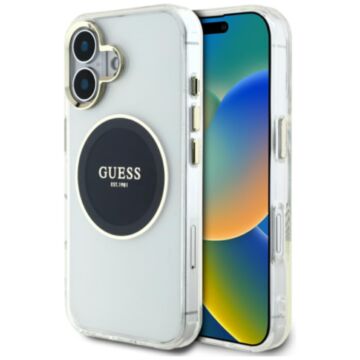 Guess IML Metal Colored Circle MS czarny - etui iPhone 16