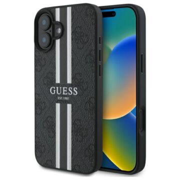 Guess 4G Printed Stripes MS czarny - etui iPhone 16
