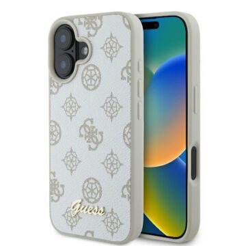 Guess Peony Script Logo MS biały - etui iPhone 16