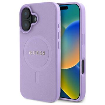Guess Saffiano MS fioletowy - etui iPhone 16