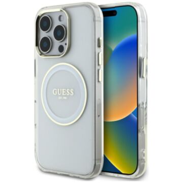 Guess IML Metal Colored Circle MS biały - etui iPhone 16 Pro Max