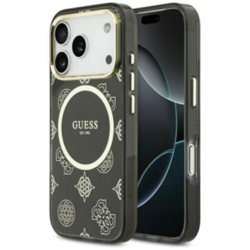 Guess IML Peony Dot MS czarny - etui iPhone 17 Pro