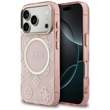 Guess IML Peony Dot MS różowy - etui iPhone 17 Pro