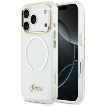 Guess IML Script Metal MS przezroczysty - etui iPhone 17 Pro