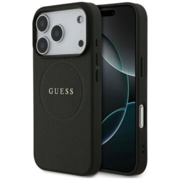Guess Grained Ring MS czarny - etui iPhone 17 Pro