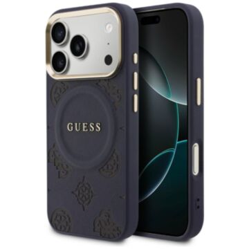 Guess Peony Hot Stamp MS niebieski - etui iPhone 17 Pro