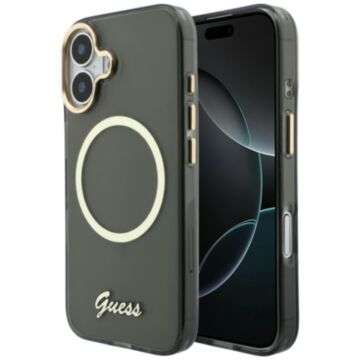 Guess IML Script Metal MS czarny - etui iPhone 17