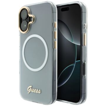 Guess IML Gradient Script Metal MS biały - etui iPhone 17