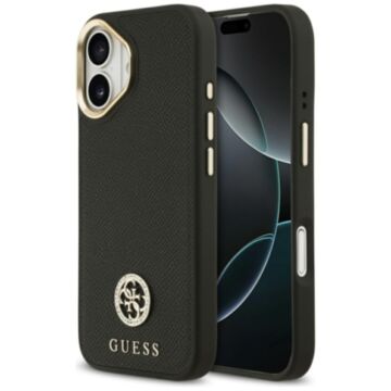 Guess Grained Strass Logo MS czarny - etui iPhone 17