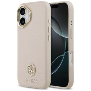 Guess Grained Strass Logo MS różowy - etui iPhone 17