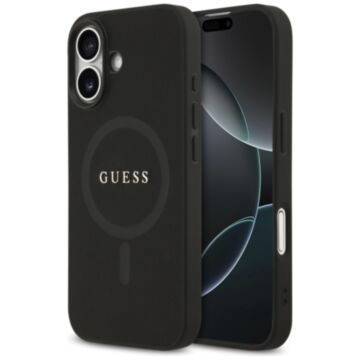Guess Saffiano Classic Logo MS czarny - etui iPhone 17