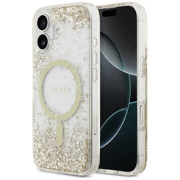 Guess Resin Bottom Glitter MS złoty - etui iPhone 17
