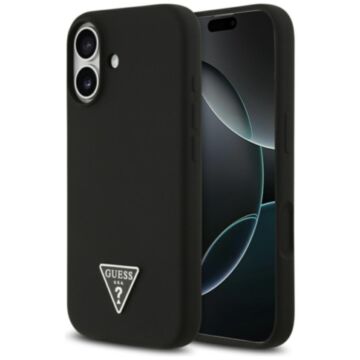 Guess Silicone Triangle Logo MS czarny - etui iPhone 17