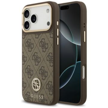 Guess 4G Strass Logo MS brązowy - etui iPhone 17 Pro Max