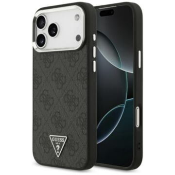Guess 4G Triangle Logo MS czarny srebrny - etui iPhone 17 Pro Max