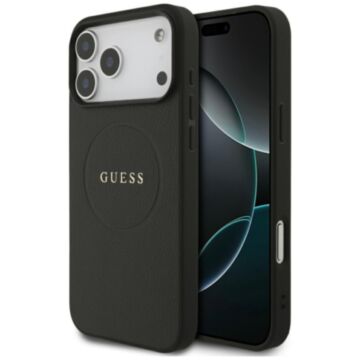 Guess Grained Ring MS czarny - etui iPhone 17 Pro Max