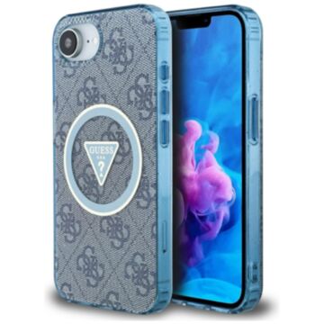 Guess IML Metal Glitter 4G Circle Triangle MS niebieski - etui iPhone 16e / 17e