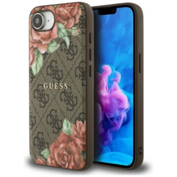 Guess 4G Flowers Print MS brązowy - etui iPhone 16e / 17e