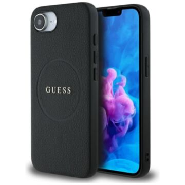 Guess Grained Ring MS czarny - etui iPhone 16e / 17e