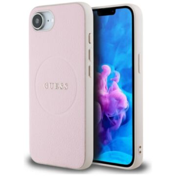 Guess Grained Ring MS różowy - etui iPhone 16e / 17e